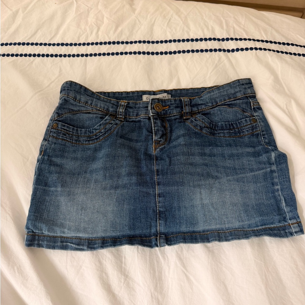 YTK VINTAGE CLOCKHOUSE DENIM SKIRT (fits small to medium)
